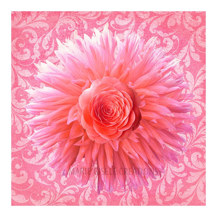 Pink Flower on Tapestry